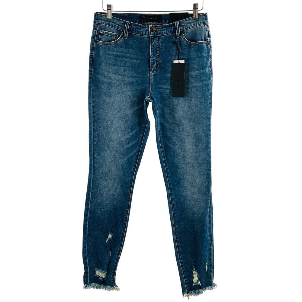 BLUE REVIVAL SZ 29 Florence blue Sienna distressed mid rise skinny jeans NTW 0B5
